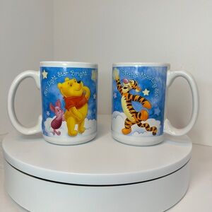DISNEY Winnie The Pooh Piglet Tigger STARLIGHT STAR BRIGHT Coffee Mug Set of 2